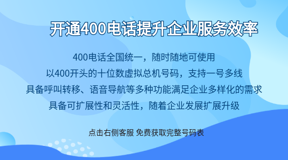 開通400電話提升企業(yè)服務(wù)效率
