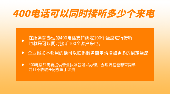 400電話可以同時接聽多少個來電